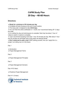 CAPM Study Plan: 20-Day 40-60 Hour Guide