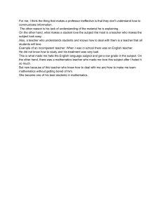 Effective Teaching: A Personal Reflection