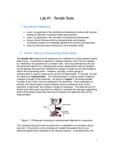 Lab #1: Tensile Tests - Engineering Lab Manual