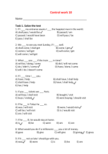 Control Work 10: English Grammar Test