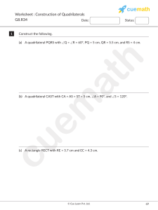 Worksheet: Construction of Quadrilaterals
