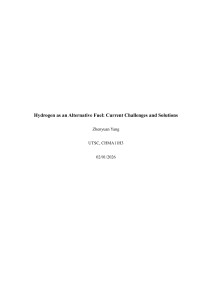 Hydrogen as an Alternative Fuel: Challenges & Solutions