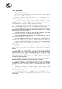 Paris Agreement 2015: UN Climate Treaty Text