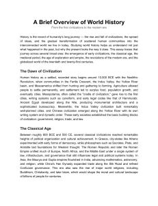 A Brief Overview of World History