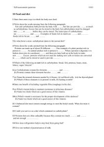 Self-Assessment Questions: Food and Diet