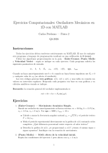 Ejercicios MATLAB Osciladores Mec&aacute;nicos 1D F&iacute;sica 2