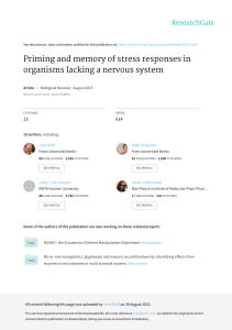 Priming and Memory of Stress Responses in Organisms Without Nervous System