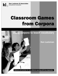 Classroom Games from Corpora: Vocabulary Teaching Guide