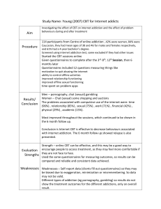 Young (2007) CBT for Internet Addiction Study Summary
