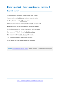 Future Perfect vs Future Continuous Exercise 2 with Answers