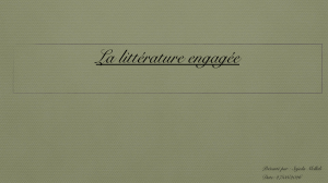 La litt&eacute;rature engag&eacute;e : D&eacute;finition et objectifs