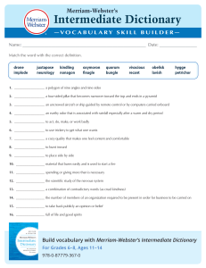 Merriam-Webster Intermediate Dictionary Vocabulary Skill Builder