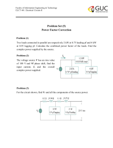 Electrical Circuits II: Power Factor Correction Problem Set