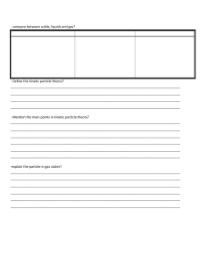 States of Matter & Kinetic Particle Theory Worksheet