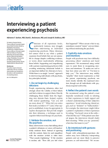 Interviewing Patients with Psychosis: Clinical Tips