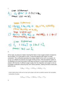 Chemistry Reactions & Combustion Worksheet