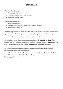 Task Sheet 2: Basic Algorithm Problems