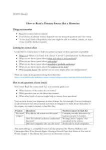 How to Read a Primary Source like a Historian
