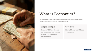 What is Economics? Introduction to Basic Concepts