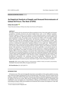 Empirical Analysis of Global Oil Price Determinants: OPEC's Role