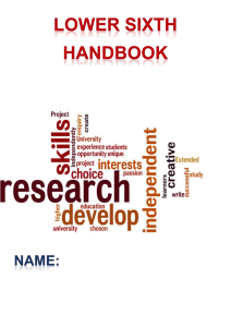 Lower Sixth Handbook: King Edward VI Five Ways Sixth Form Guide