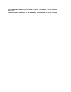 Climate Science & El Ni&ntilde;o Game Development