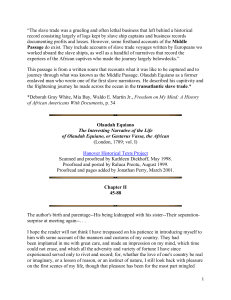 Olaudah Equiano's Narrative: Kidnapping & Middle Passage