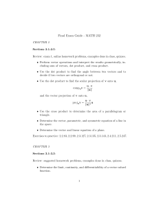 MATH 232 Final Exam Guide: Vector Calculus & Multivariable Calculus