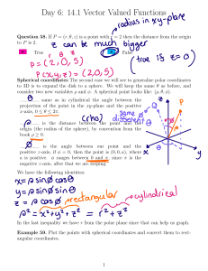 Day 6: Vector Valued Functions - Lecture Notes