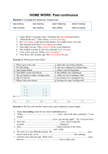 Past Continuous Homework Exercises