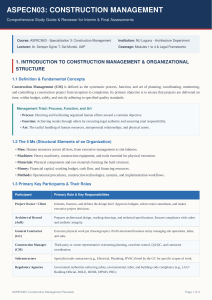 ASPECN03 Construction Management Study Guide