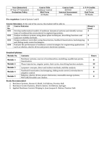 Nonlinear Control Syllabus EET010