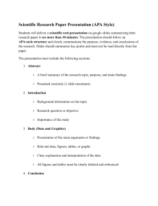 Scientific Research Paper Presentation (APA Style)