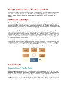 Flexible Budgets and Performance Analysis