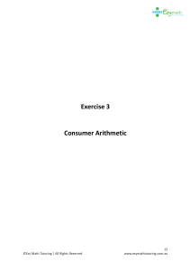 Consumer Arithmetic Exercise 3