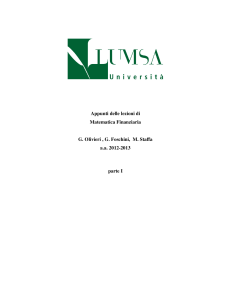 Appunti di Matematica Finanziaria - LUMSA Universit&agrave;