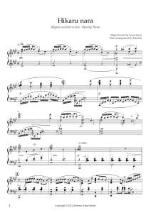 Hikaru nara - nuty fortepianowe do openingu Shigatsu wa Kimi no Uso