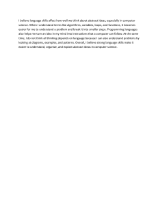 Language Skills and Abstract Ideas in Computer Science