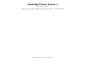 Cambridge Primary Science 2 Scheme of Work Units 1-4