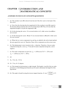 Chapter 1: Introduction and Mathematical Concepts Answers