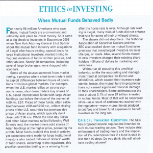 Ethics in Investing: Mutual Fund Scandals