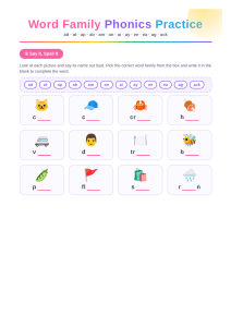 Word Family Phonics Practice Worksheets