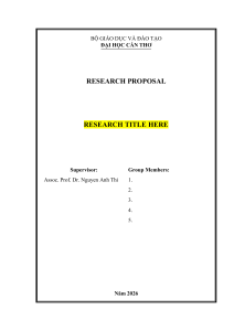 Can Tho University Research Proposal Template