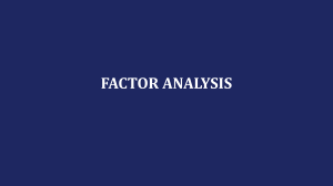 Factor Analysis: A Statistical Technique