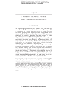 A Survey of Behavioral Finance Chapter 1