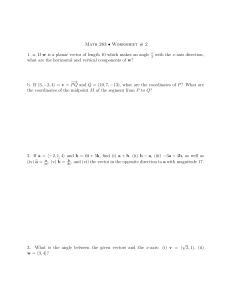 Math 263 Worksheet 2: Vector Problems