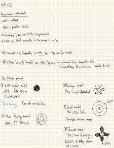 Atomic Models: Requirements & Historical Development