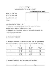 Experimental Report: Measurement of Basic Length