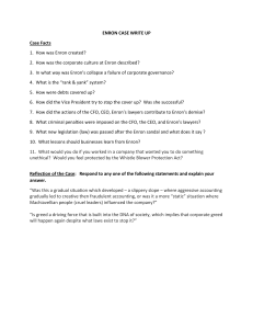 Enron Case Study Write-Up Questions