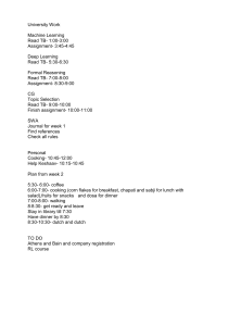 University Student Schedule: Machine Learning, Deep Learning, & Personal Tasks